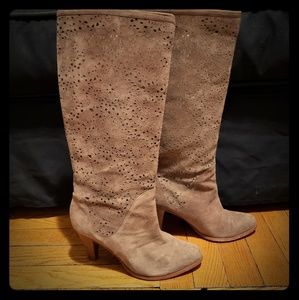 Vintage French Connection Suede Laser Cut Boots